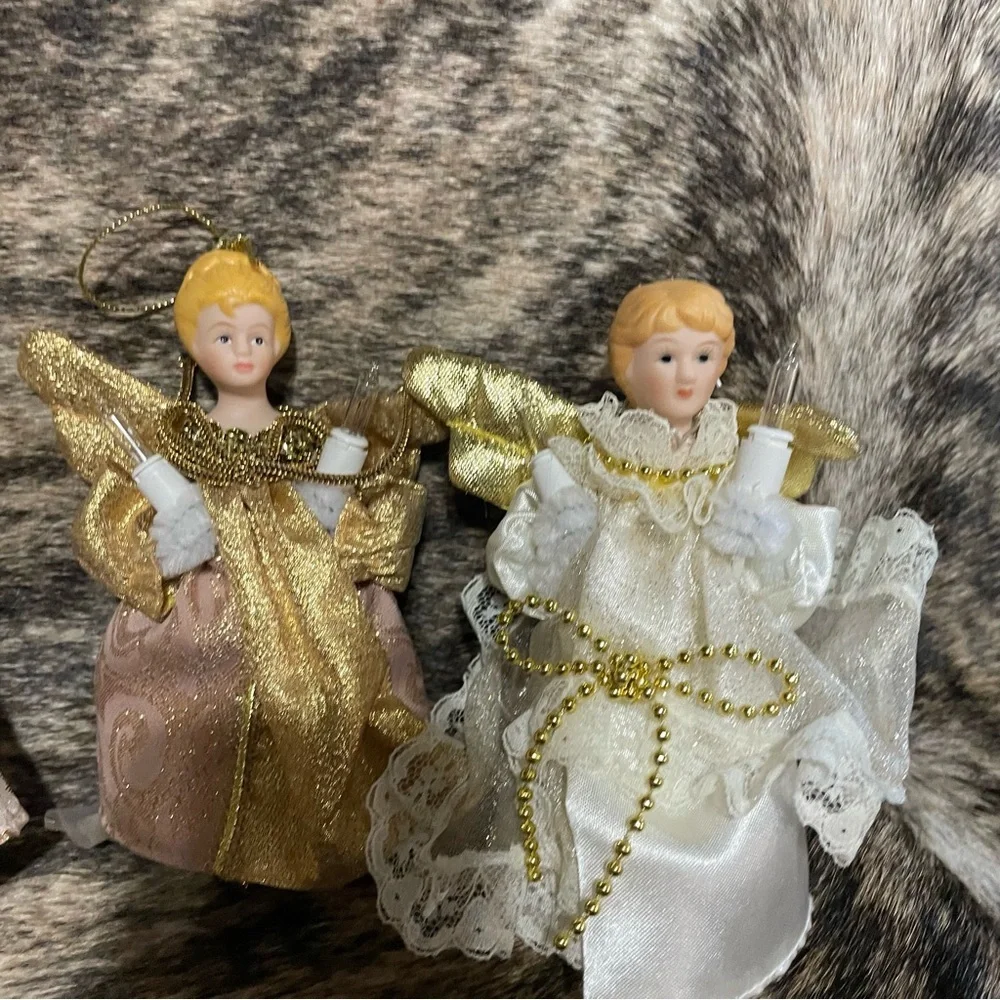 Angel Christmas Tree Ornaments Figurines Set‎ of 4 4-5 inches